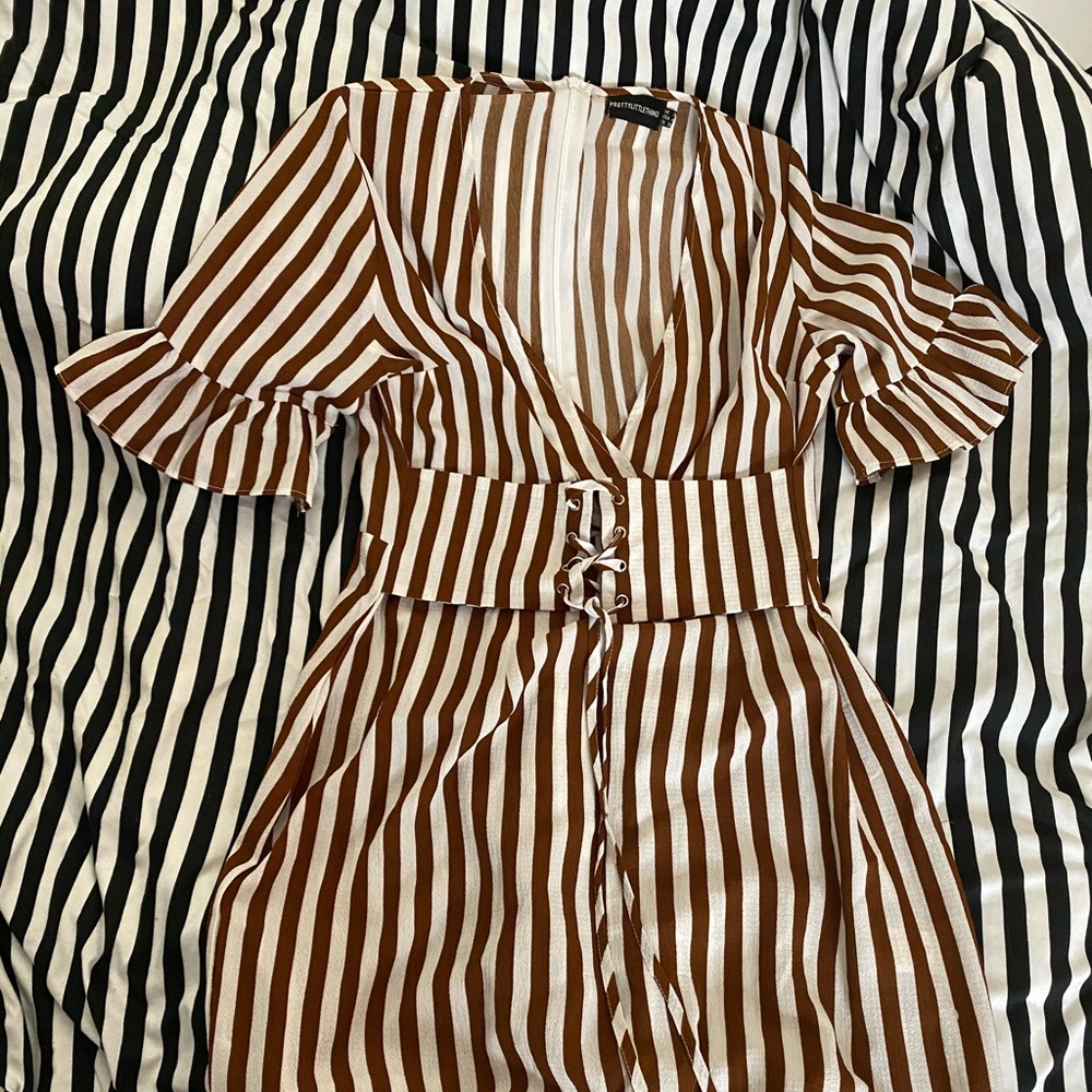 Brown striped dress